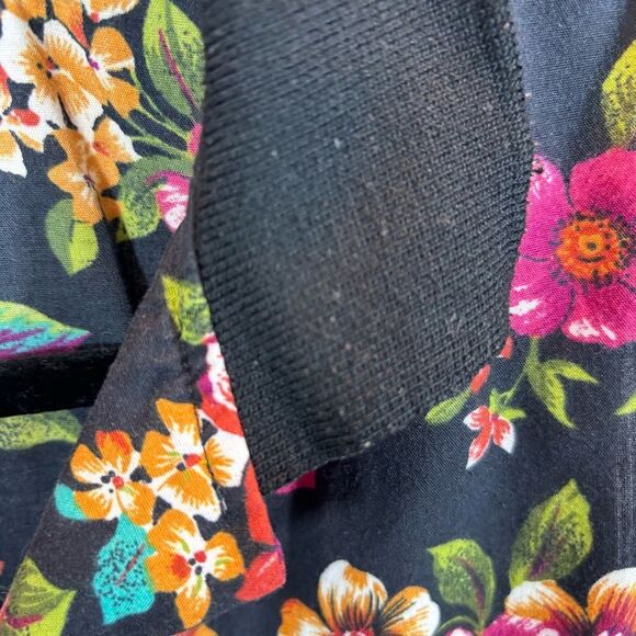 Vintage Cristin Stevens Black and Floral Sleeveless Button Down Blouse‎ Large - Picture 8 of 11